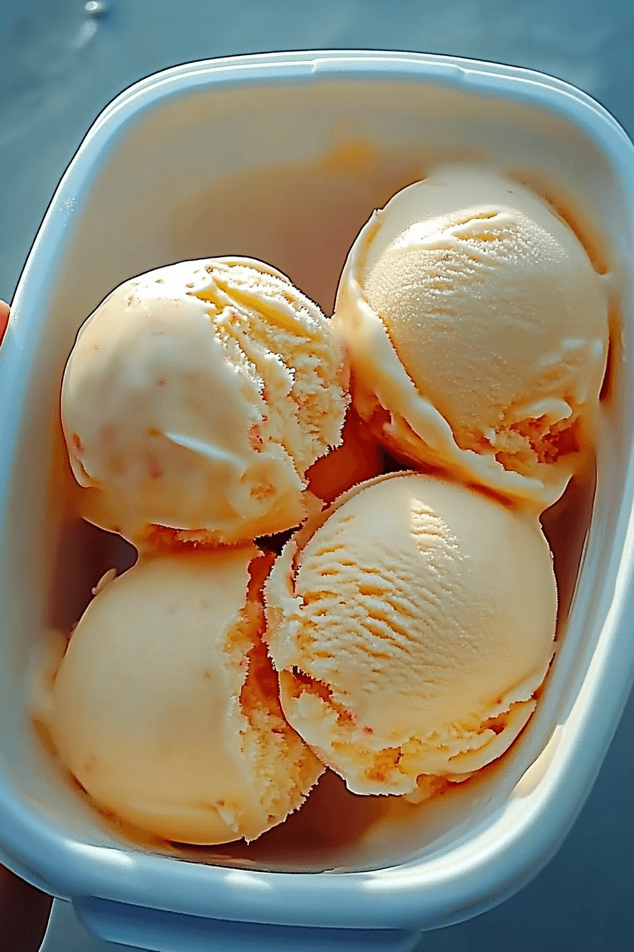 Homemade Peach Ice Cream