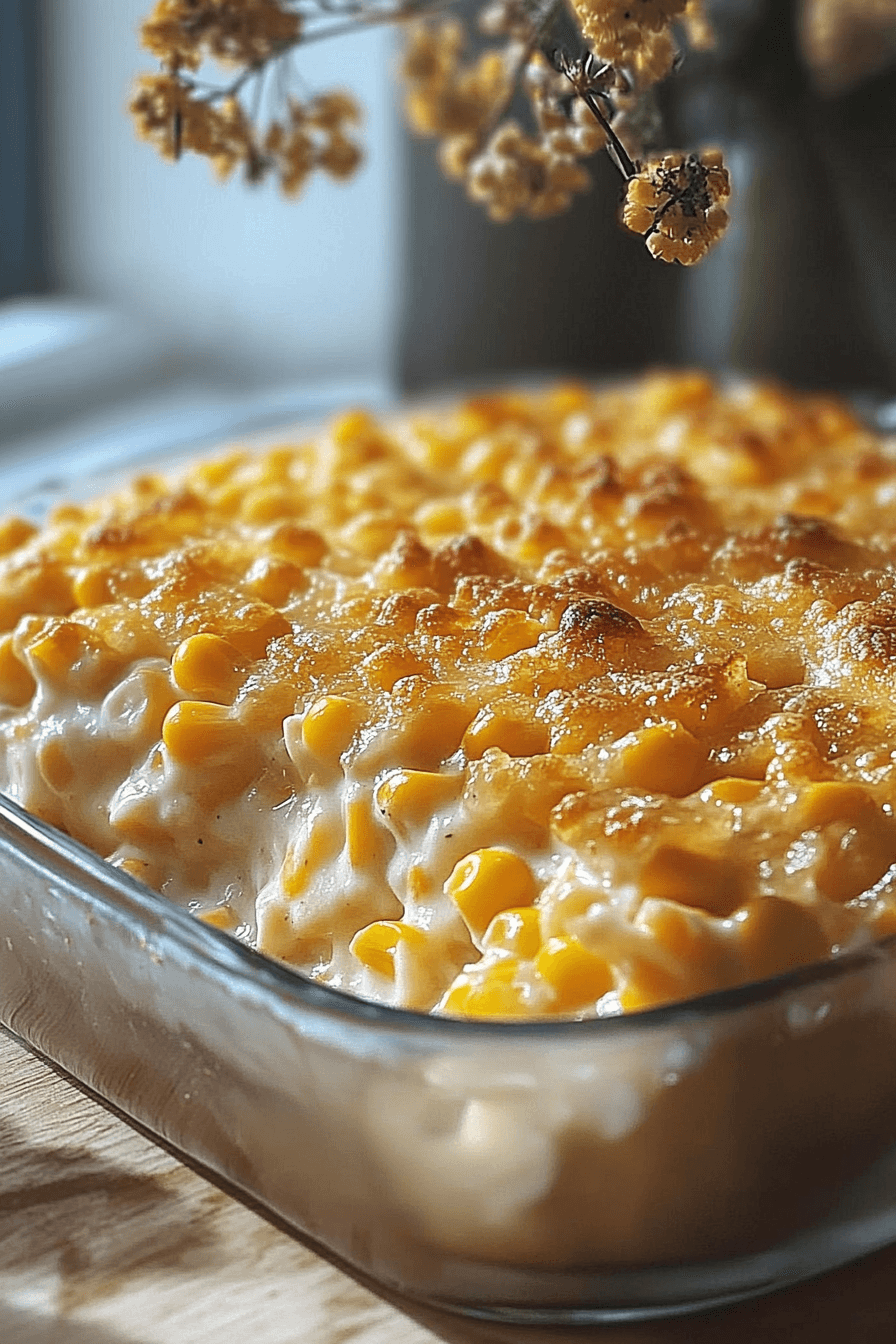 Honey-Glazed Corn Casserole with a Crispy Parmesan Crust