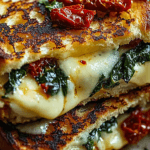 Mediterranean Spinach Grilled Cheese with Sun-Dried Tomatoes