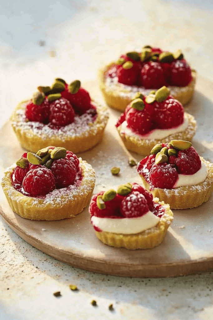 Pistachio Raspberry Tartlets