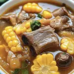 Pork Rib Soup with Corn and Mushrooms