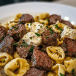 Savory Cheesesteak Tortellini in Creamy Provolone Sauce