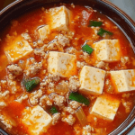 Tomato Tofu Soup with Minced Pork