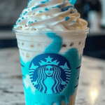 Vanilla Bean Frappuccino with a Blue Raspberry Surprise