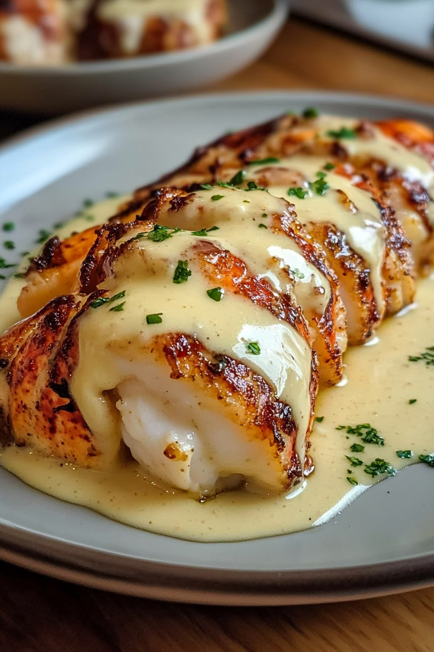 Creamy Garlic Butter Lobster Tails with Garlic Butter Cream Sauce