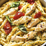 Creamy Pesto Chicken Pasta Bake