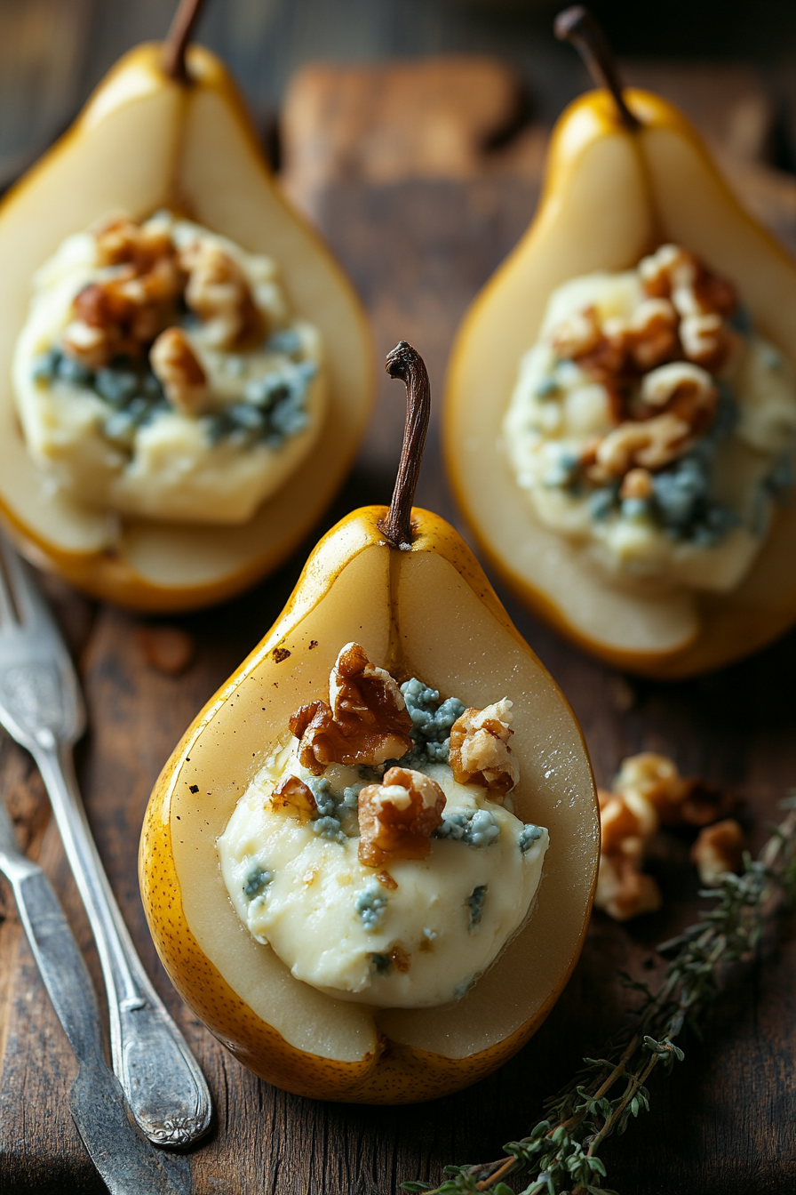 Elegant Blue Cheese Stuffed Pears