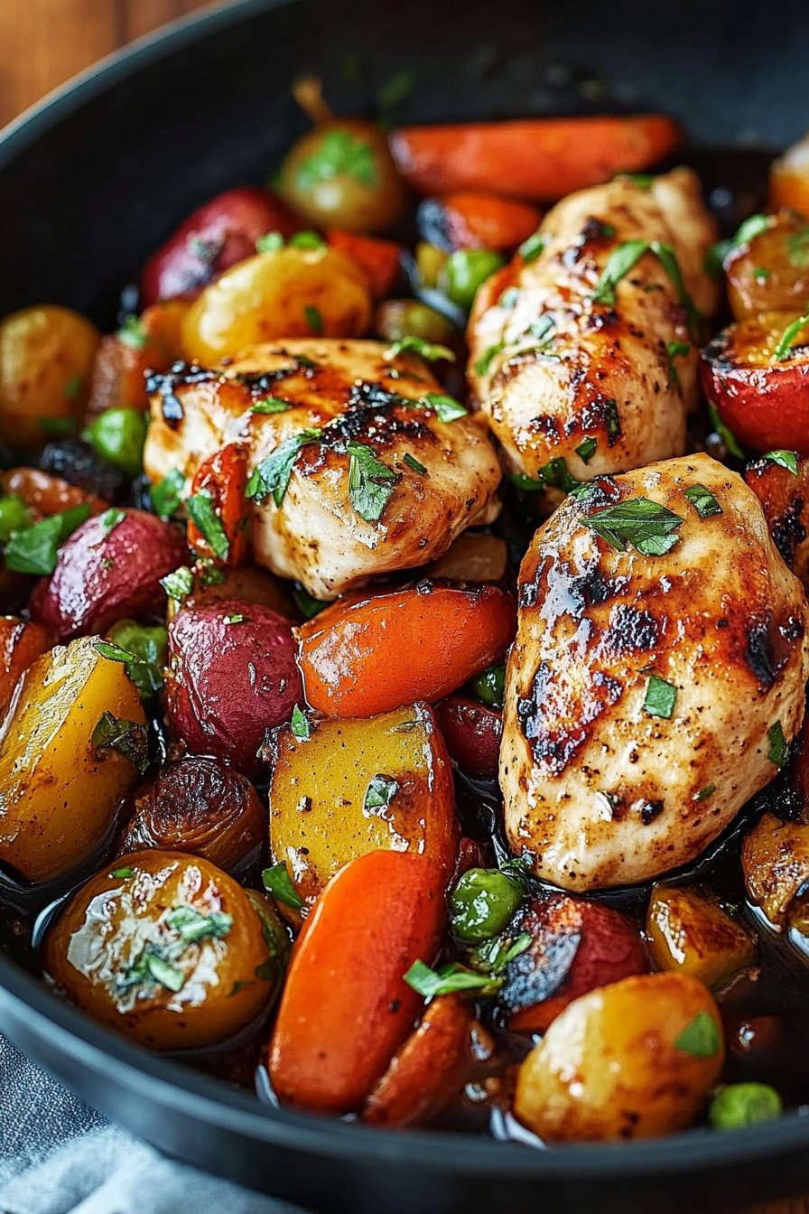 One Pan Balsamic Chicken and Veggies