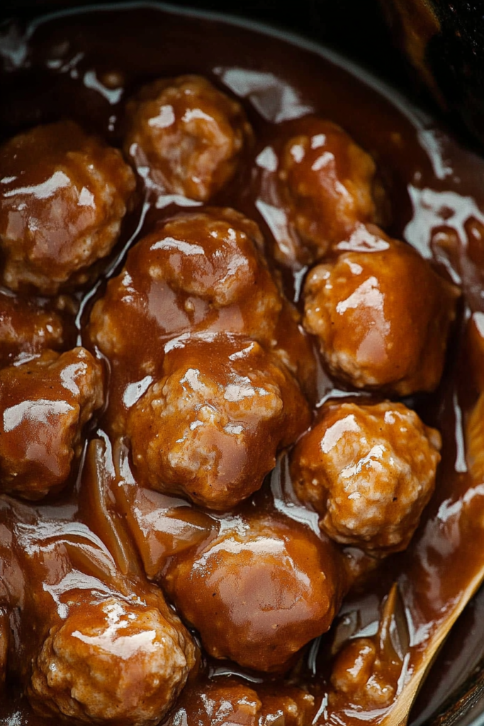 Slow Cooker Salisbury Steak Meatballs