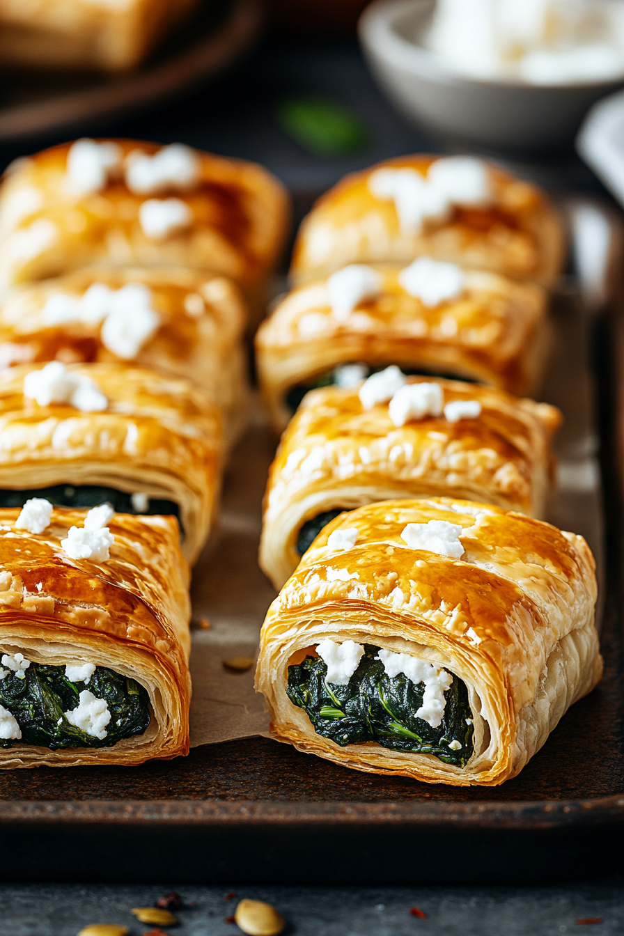 Spinach Feta Puff Pastry Bites