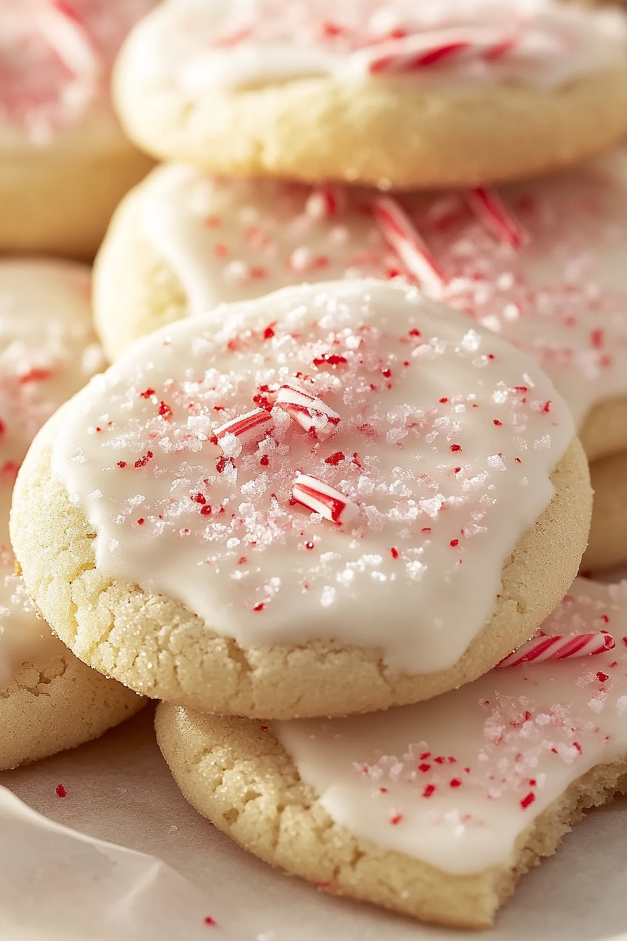 White Chocolate Dipped Peppermint Sugar Cookies