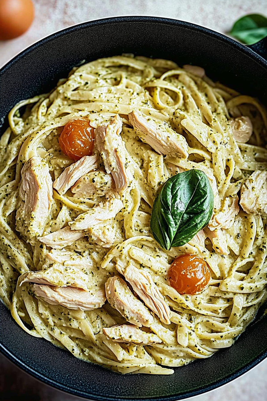 creamy chicken pesto pasta