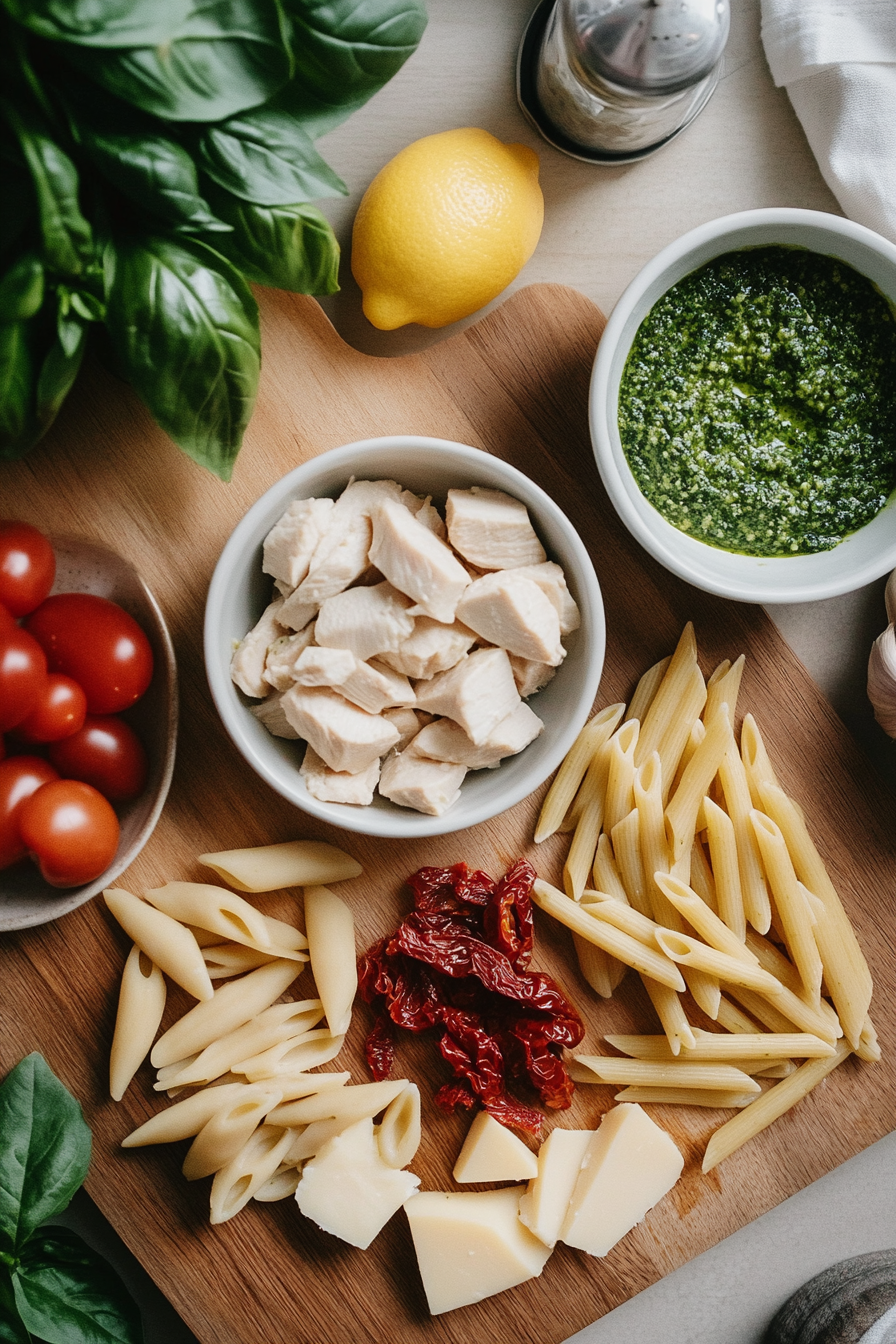 creamy chicken pesto pasta