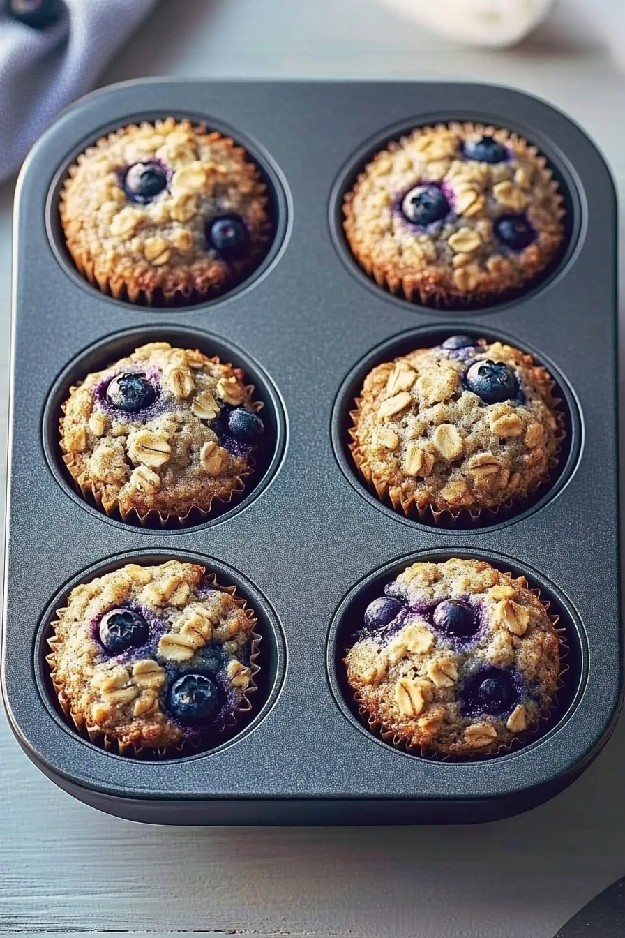 healthy blueberry oatmeal muffins