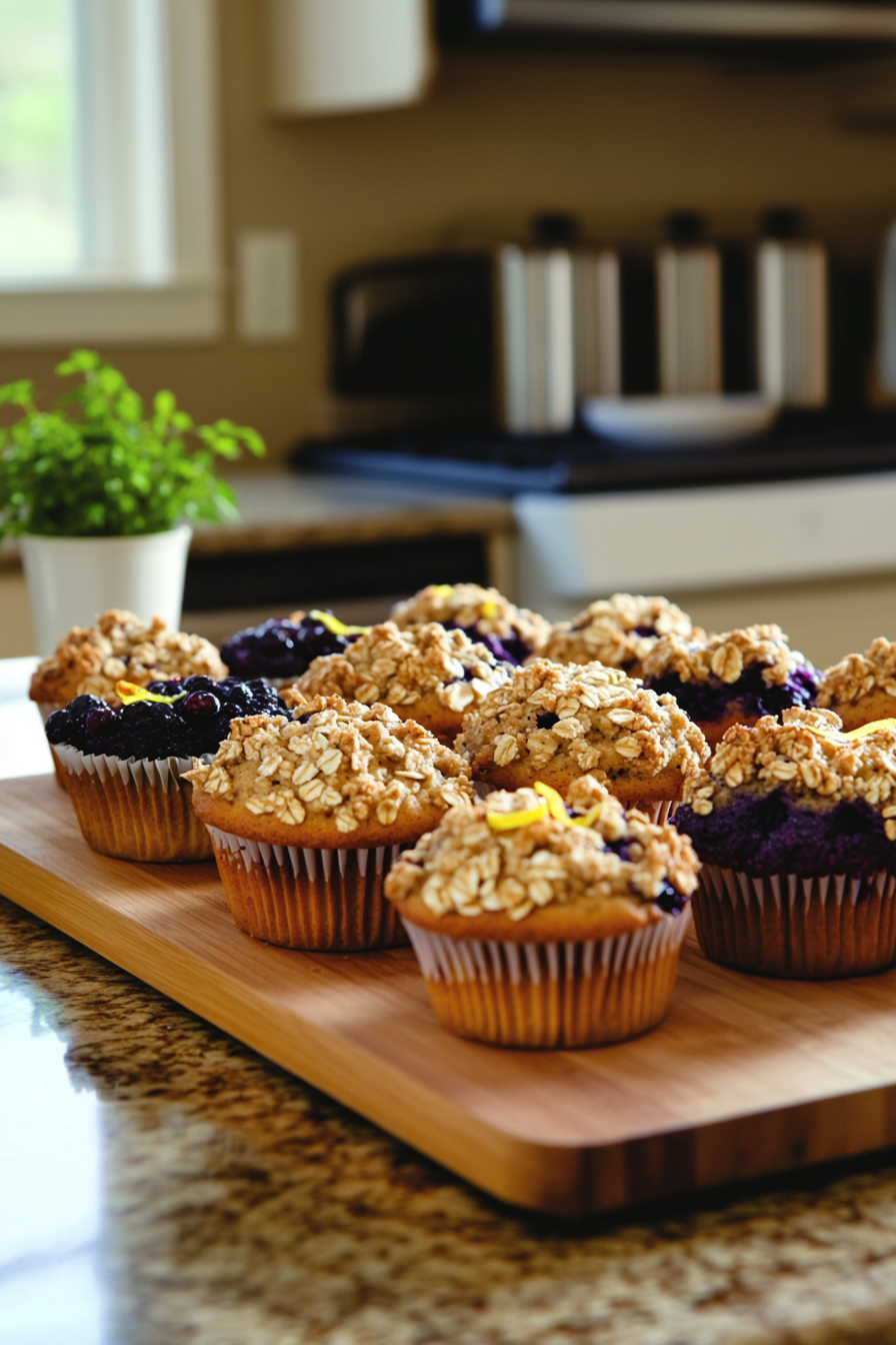 healthy blueberry oatmeal muffins