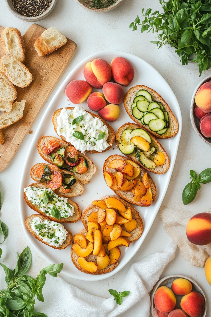 honey ricotta peach crostini
