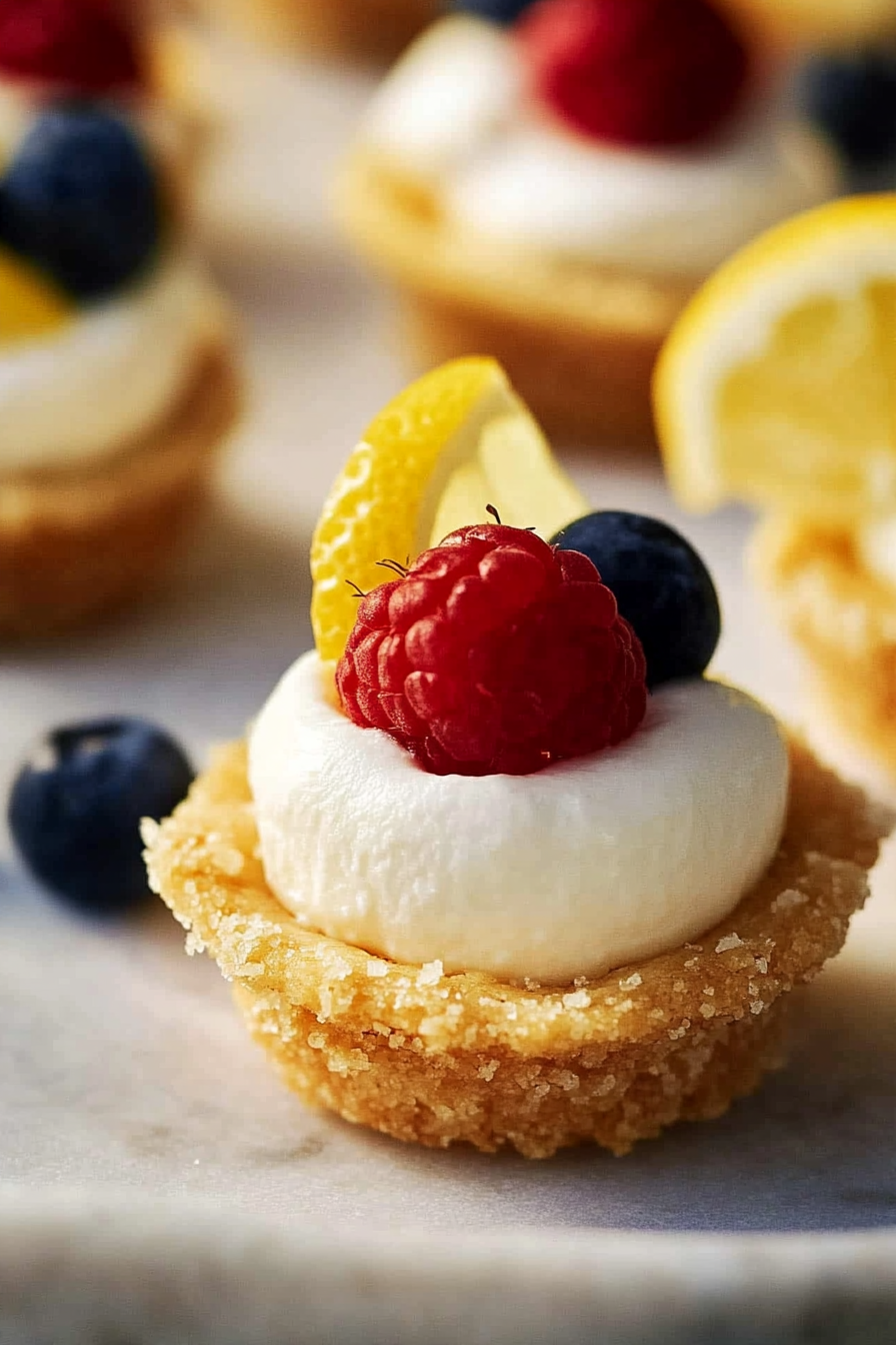 mini no bake lemon cheesecake tarts