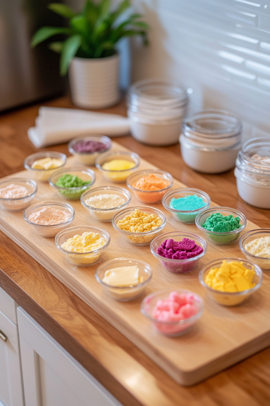 rainbow cheesecake swirl bars