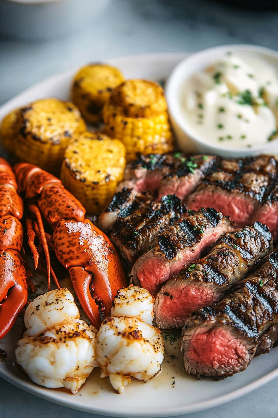 surf and turf steak and lobster tails