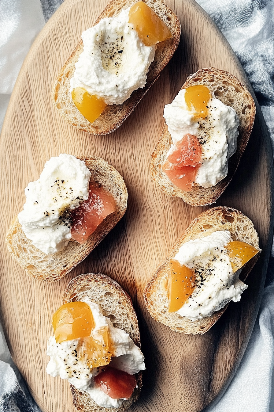 whipped ricotta crostini