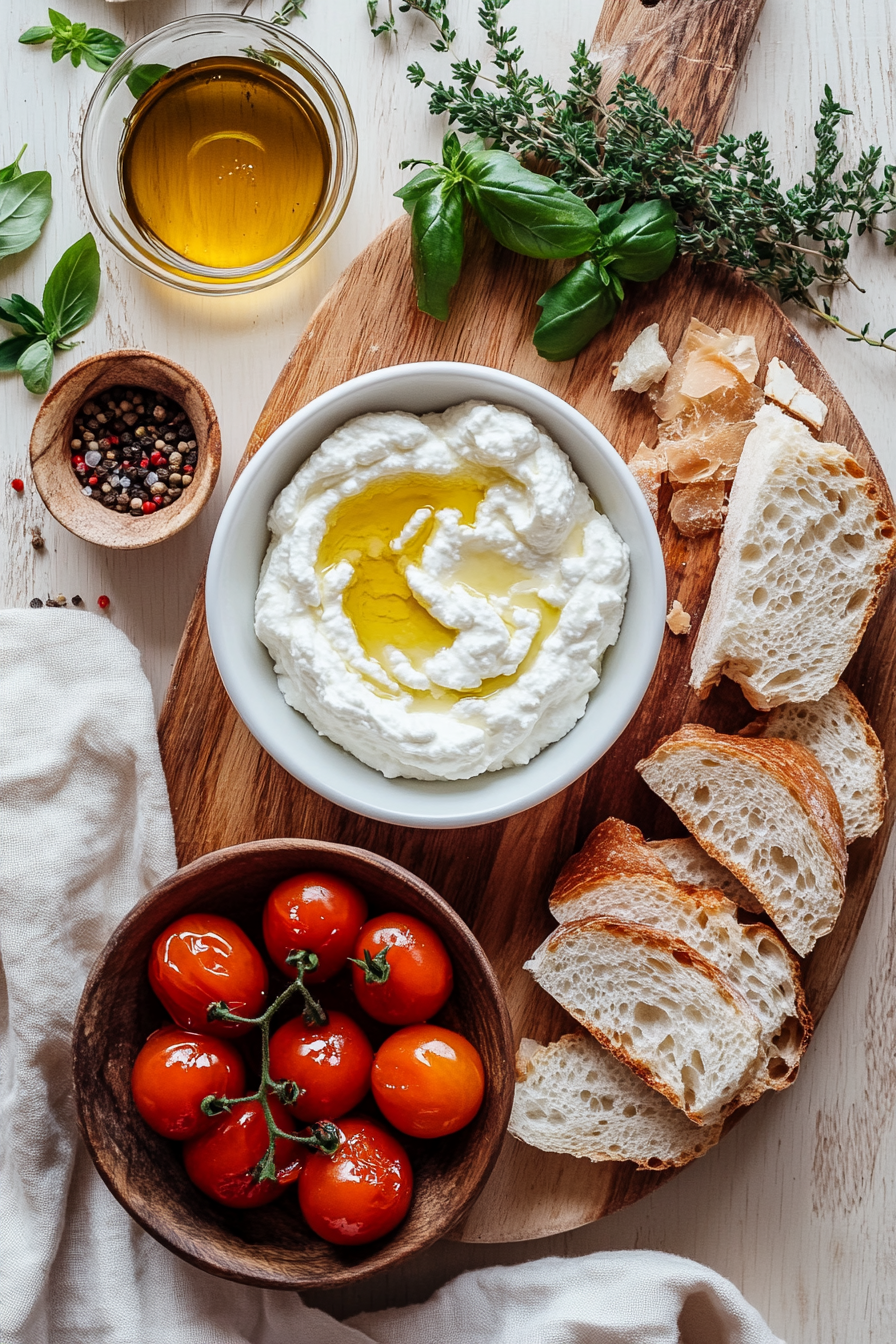 whipped ricotta crostini