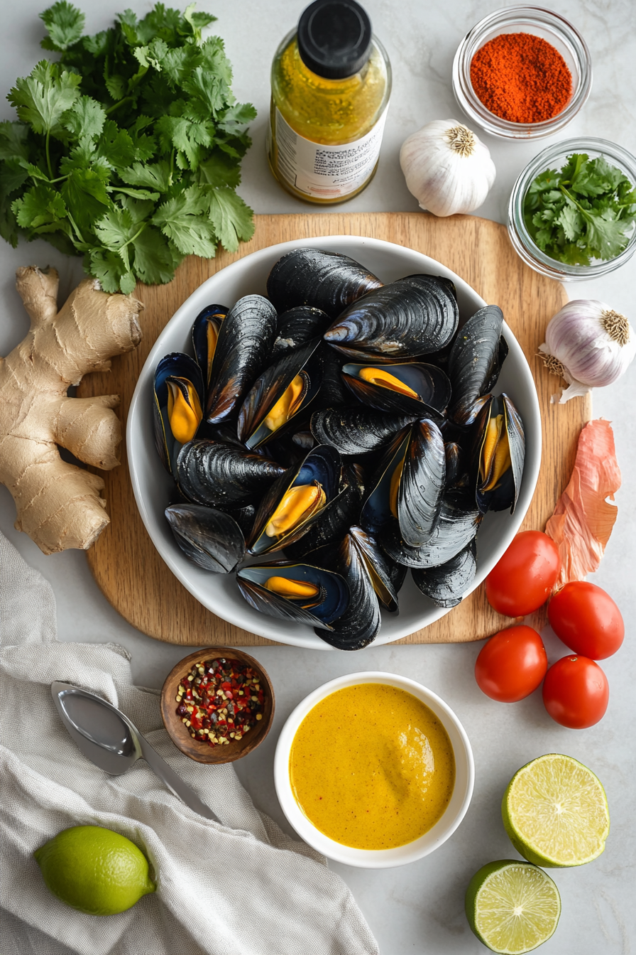 yellow curry mussels