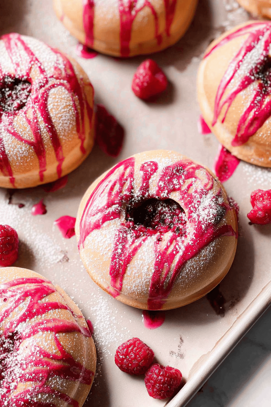 baked raspberry donuts