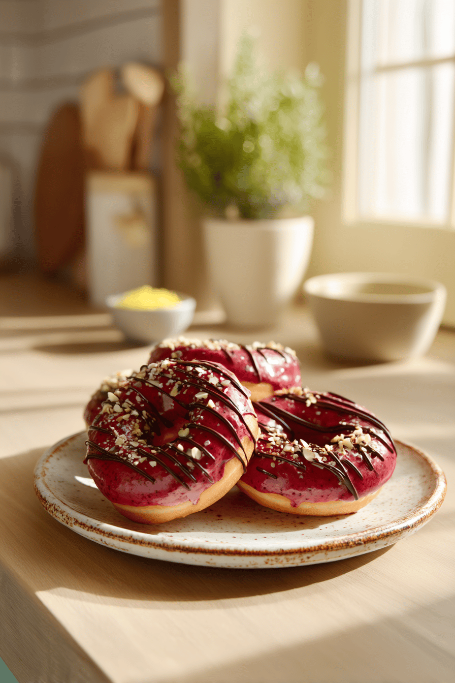 baked raspberry donuts