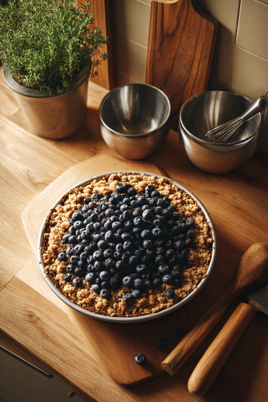 blueberry crumb cheesecake