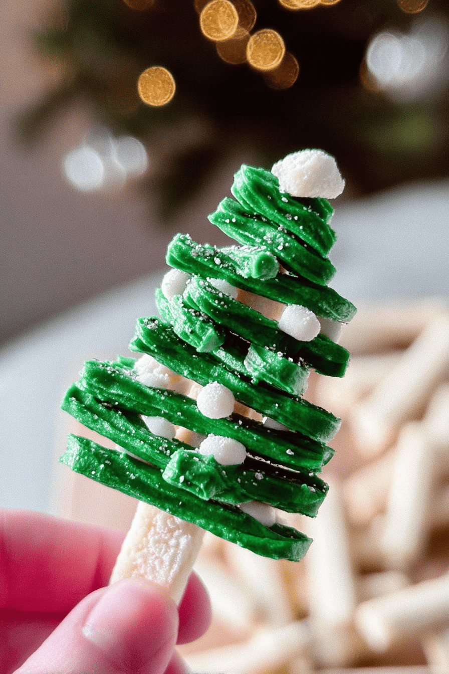 christmas tree shortbread sticks