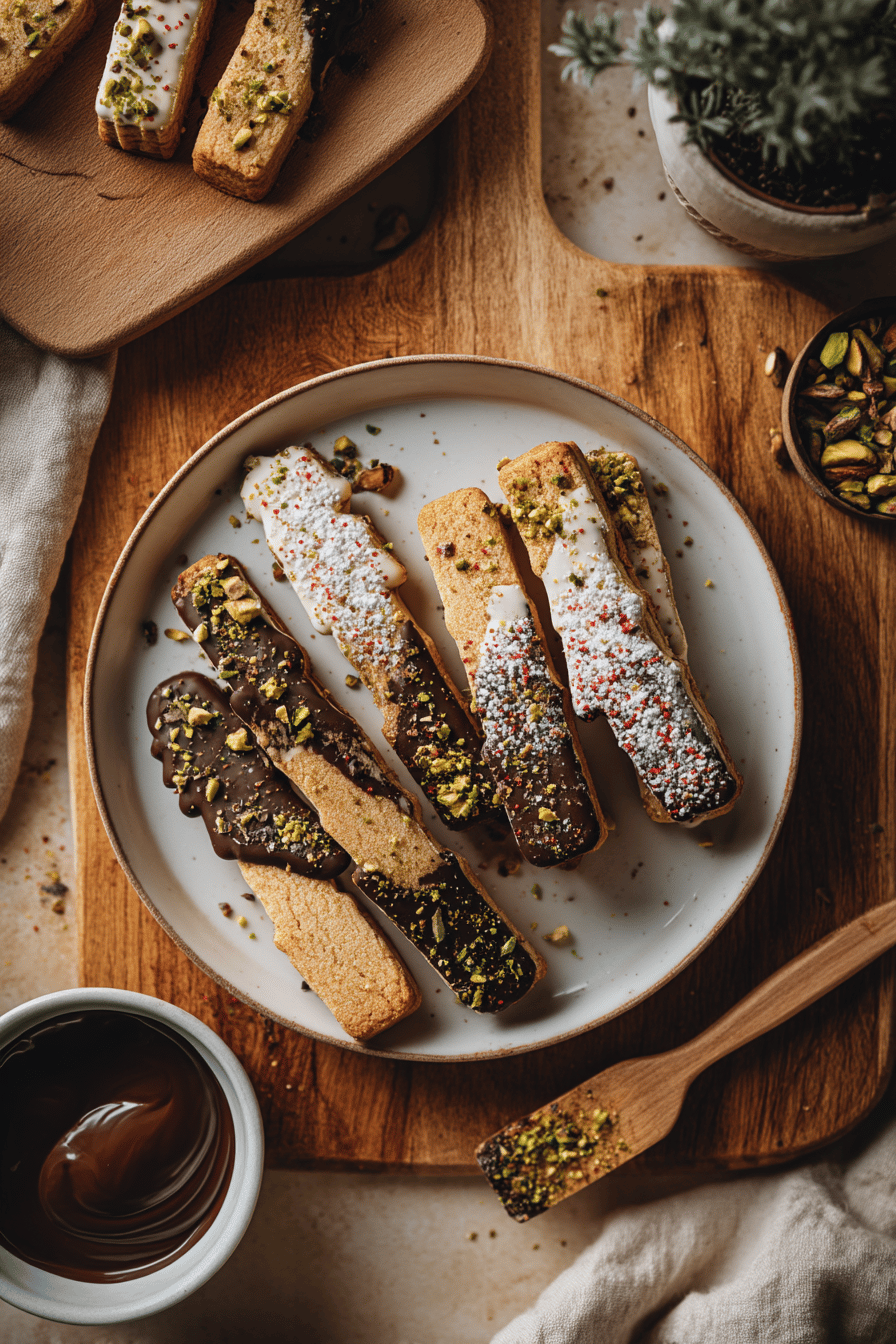 christmas tree shortbread sticks
