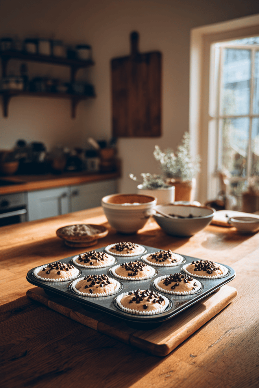 double chocolate chip muffins