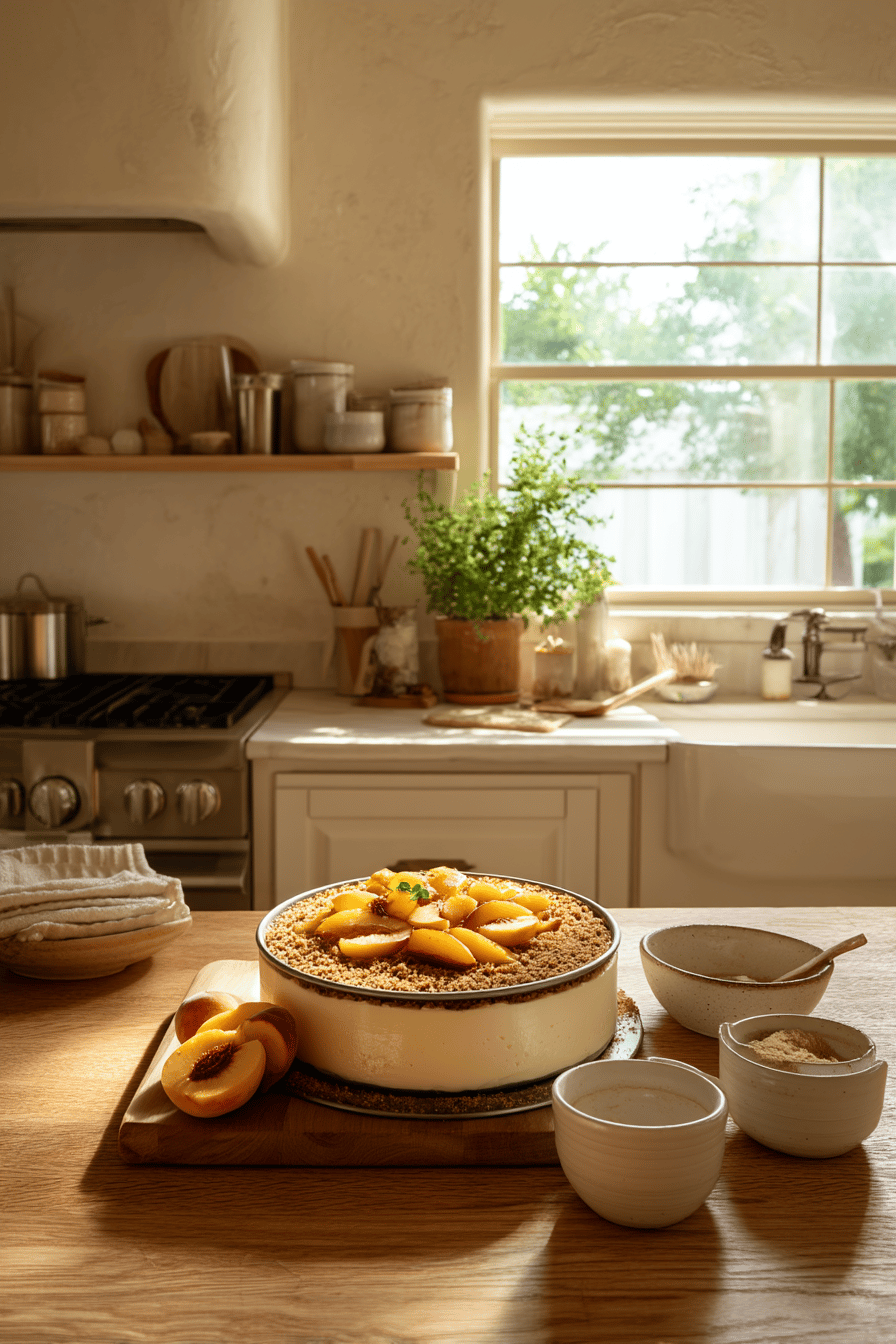 peach cobbler cheesecake