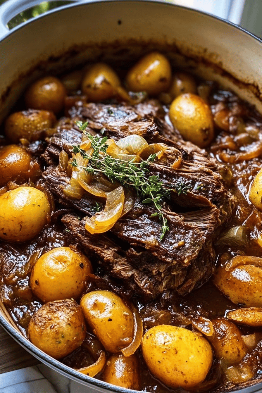 Apple Cider Pot Roast with Potatoes