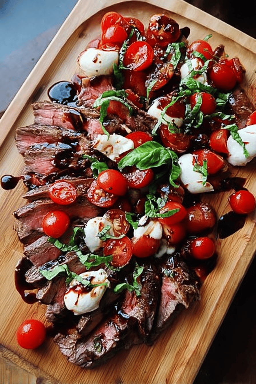 Balsamic Flank Steak Caprese