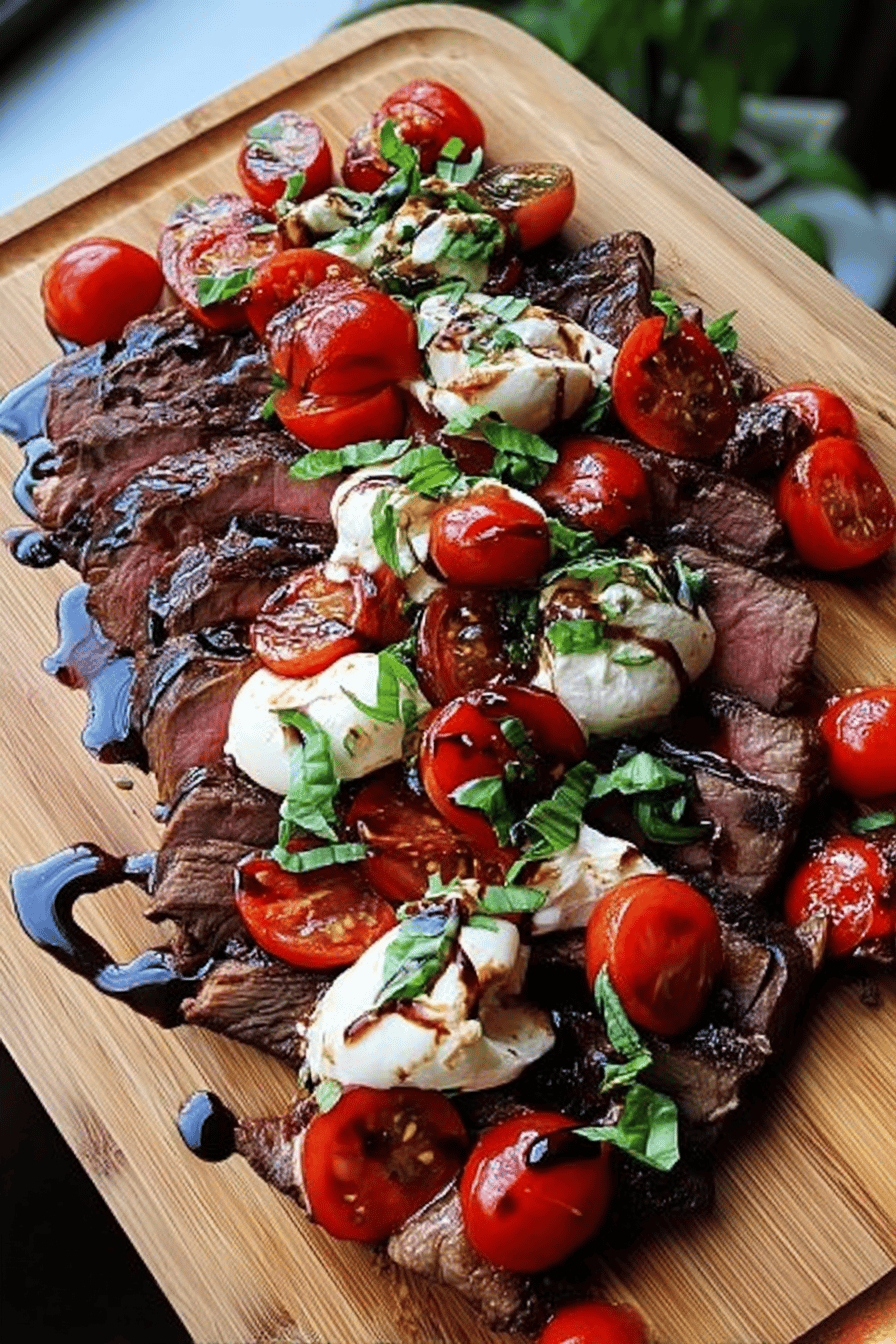 Balsamic Flank Steak Caprese