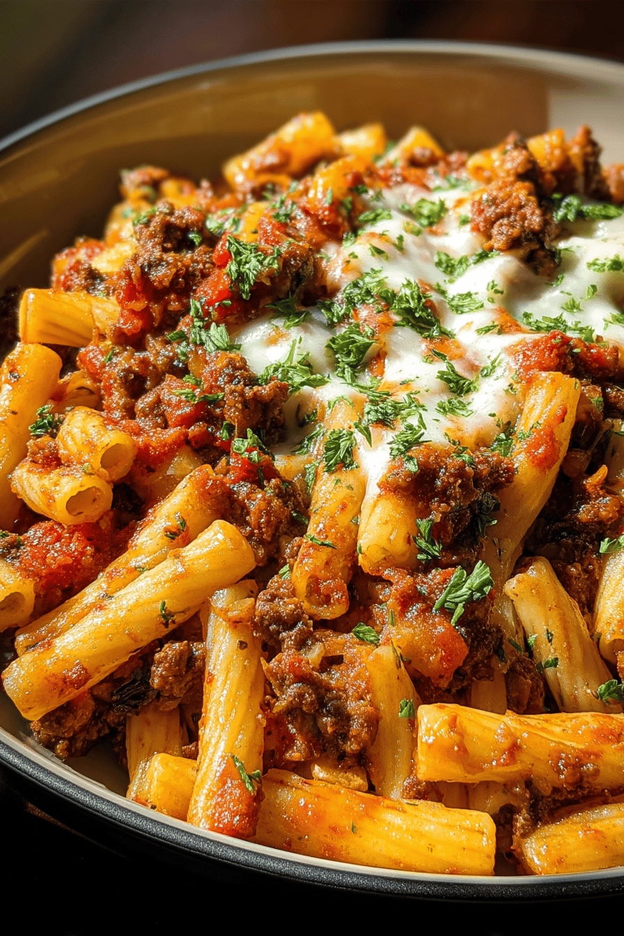 Beefy Bacon Beer Ziti Recipe