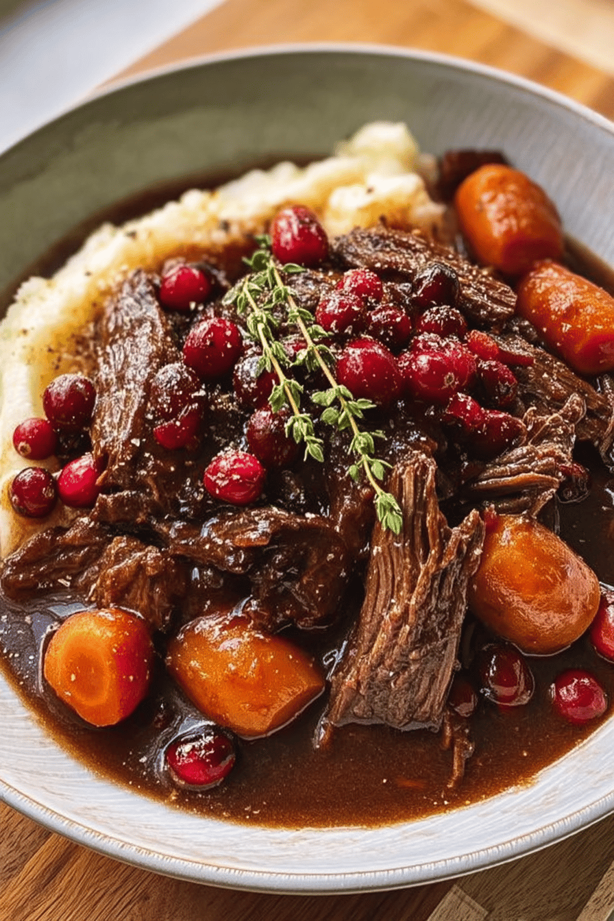 Braised Balsamic Cranberry Beef