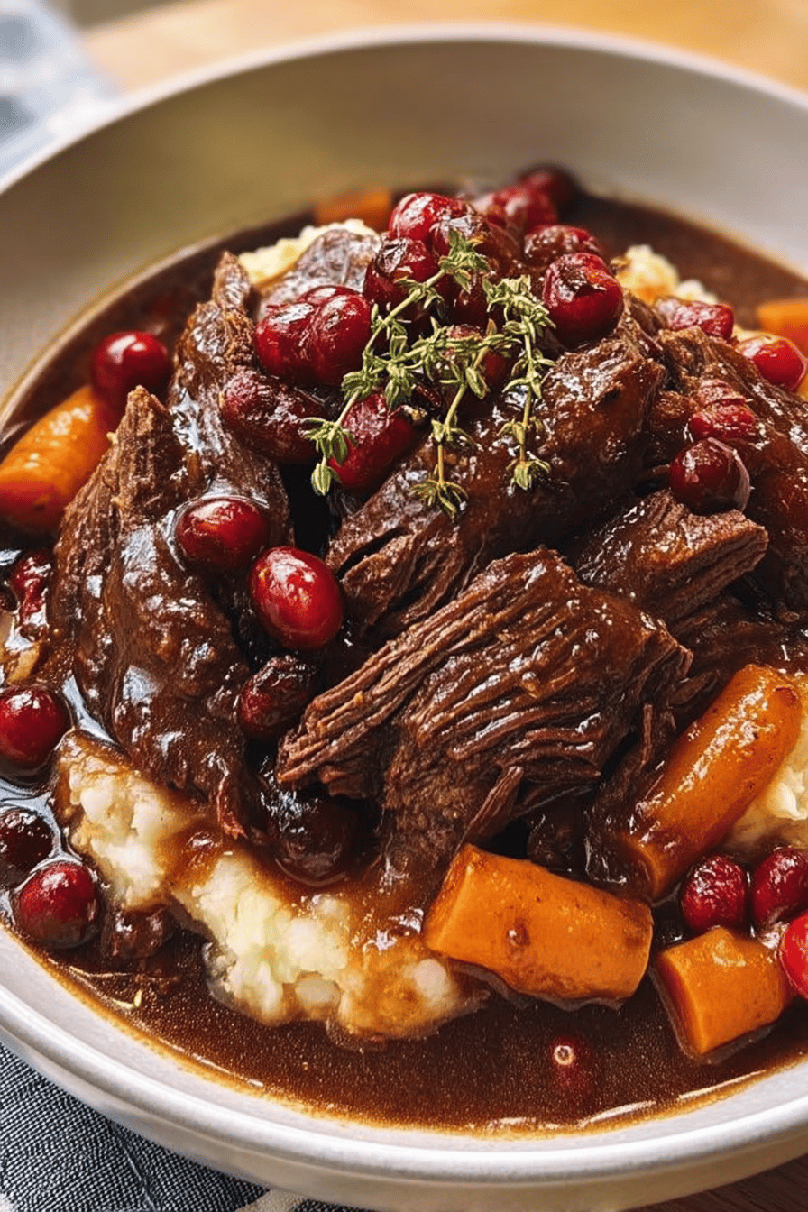 Braised Balsamic Cranberry Beef