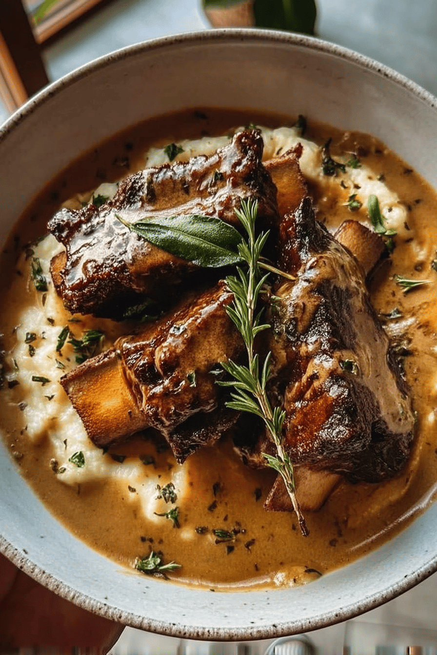 Braised Short Ribs in Herb Sauce