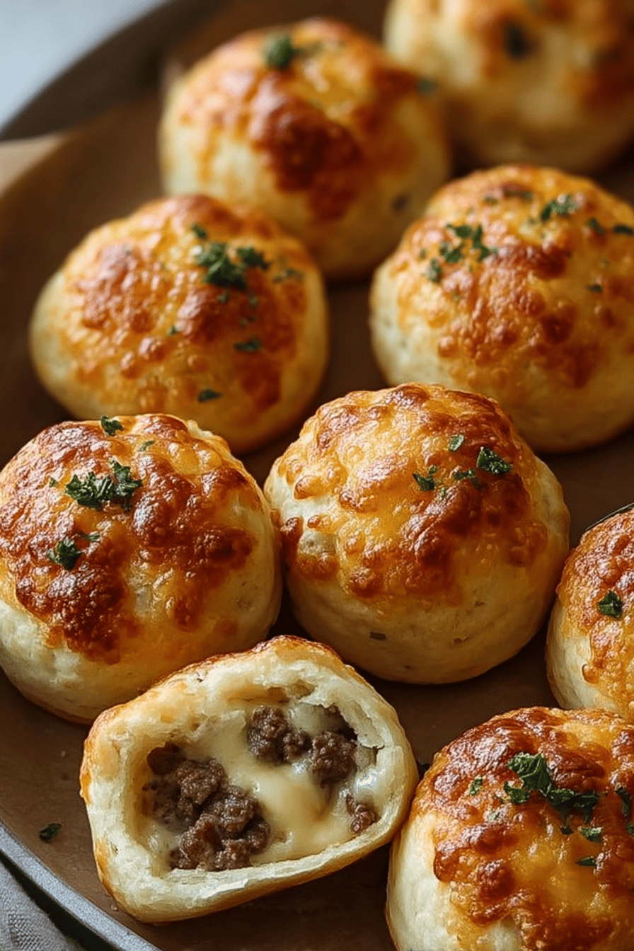 Cheesy Beef Biscuit Bombs