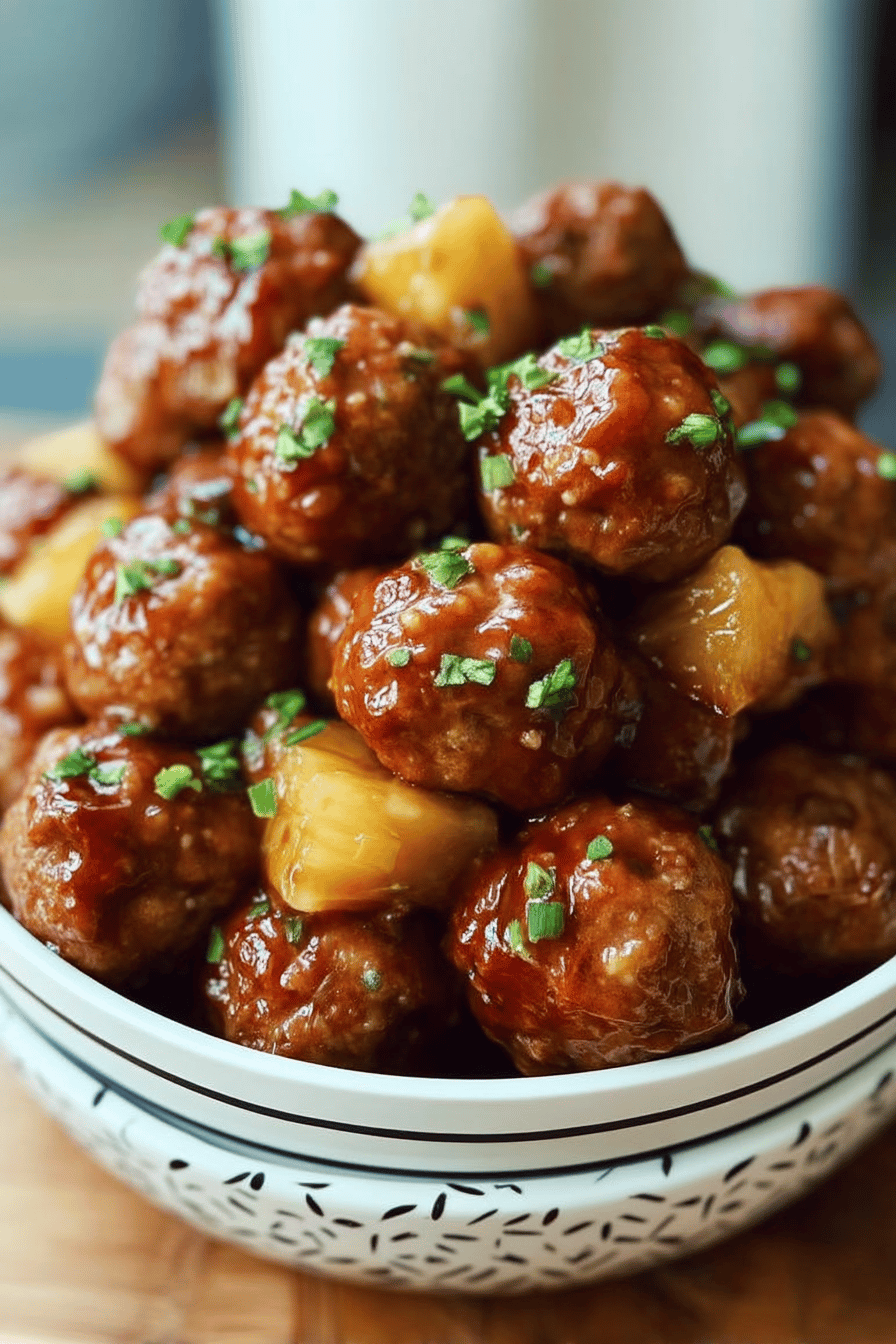 Crock Pot Hawaiian Meatballs