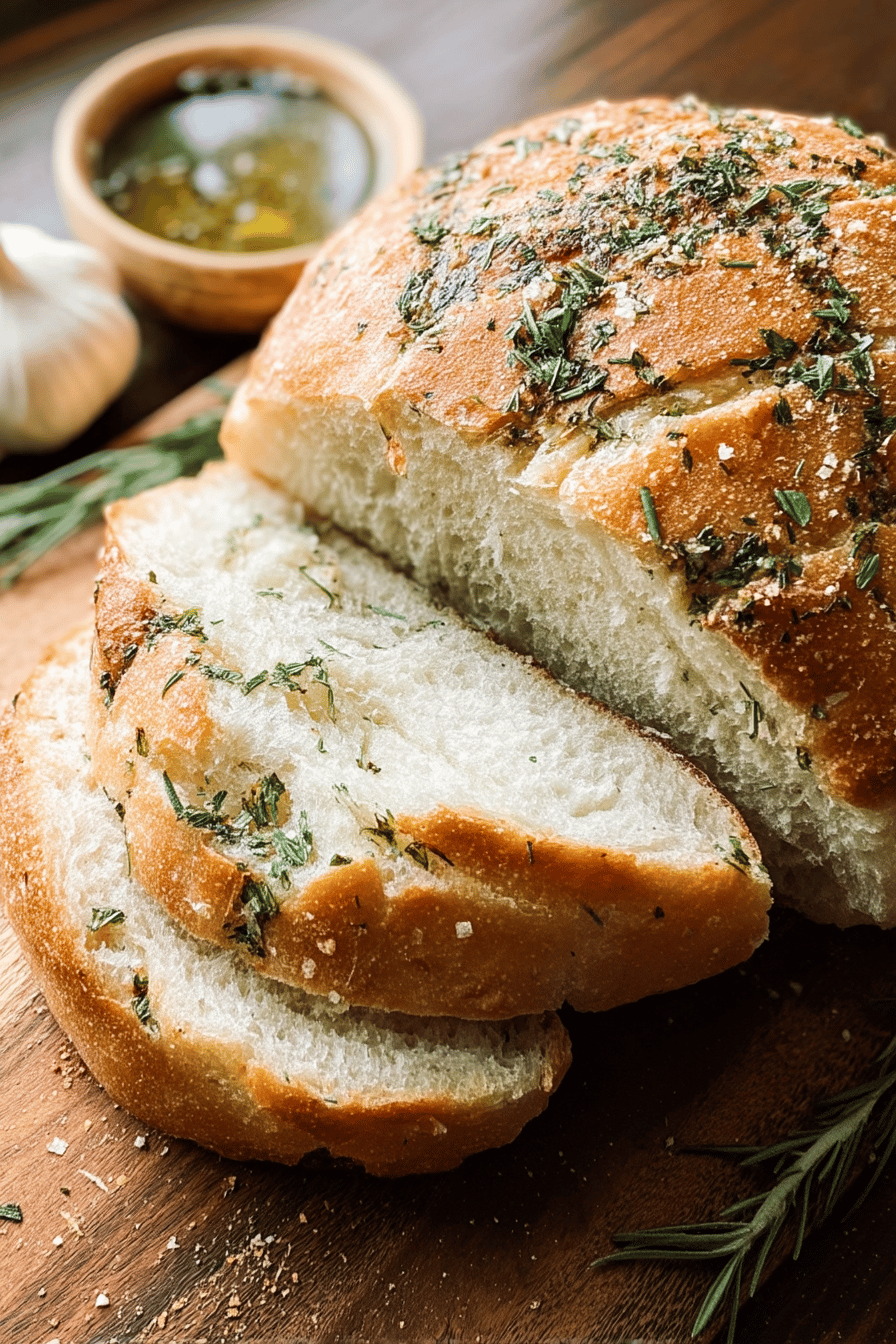 Crusty Garlic Herb Bread Recipe