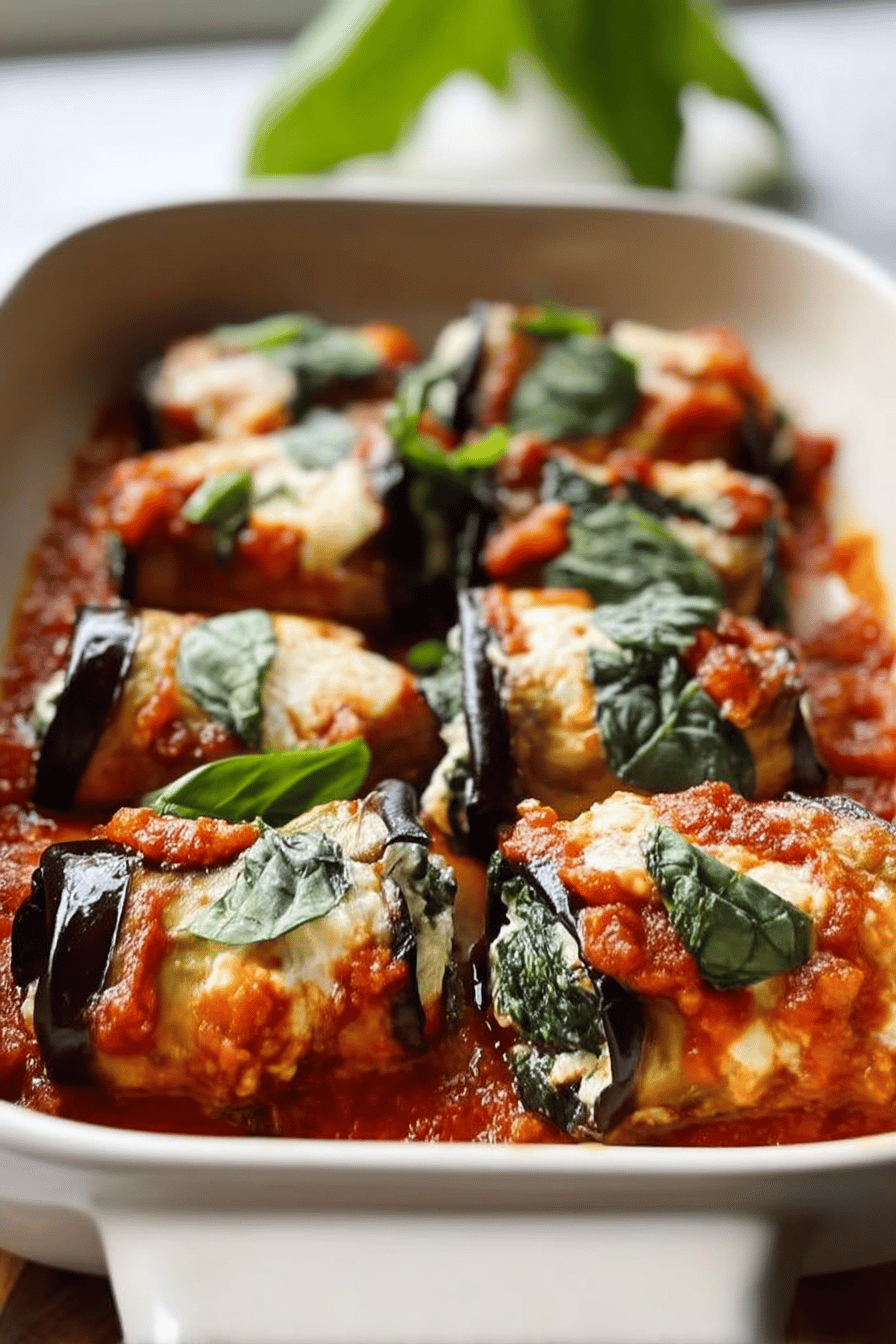 Eggplant Roll-Ups with Ricotta and Spinach