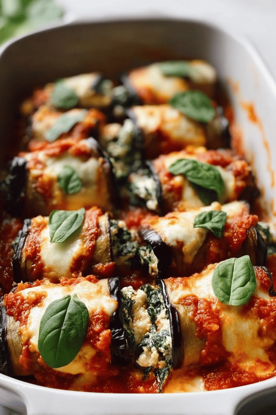 Eggplant Roll-Ups with Ricotta and Spinach