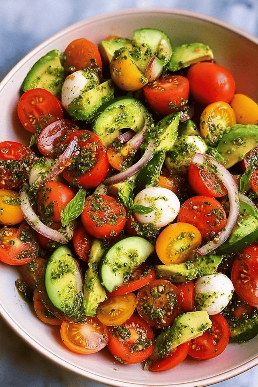 Fresh Avocado and Tomato Pesto Salad