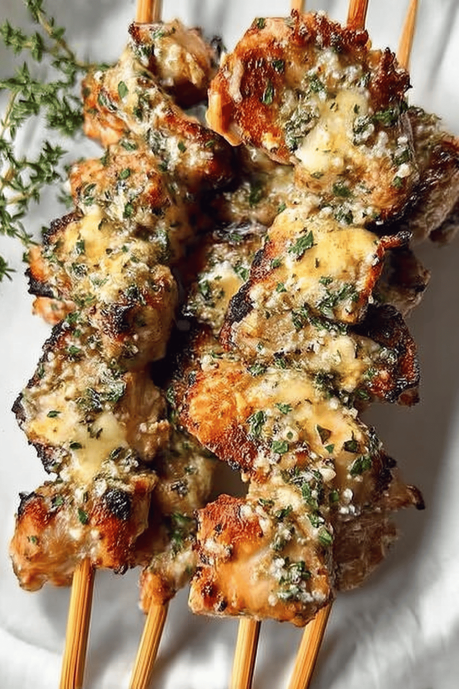 Garlic Parmesan Chicken Skewers