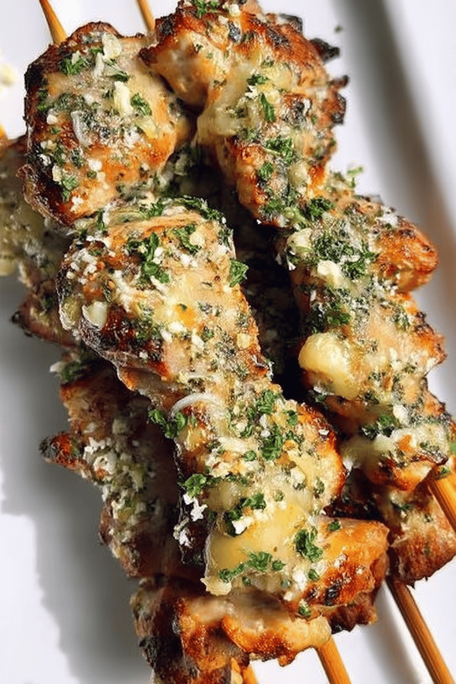 Garlic Parmesan Chicken Skewers