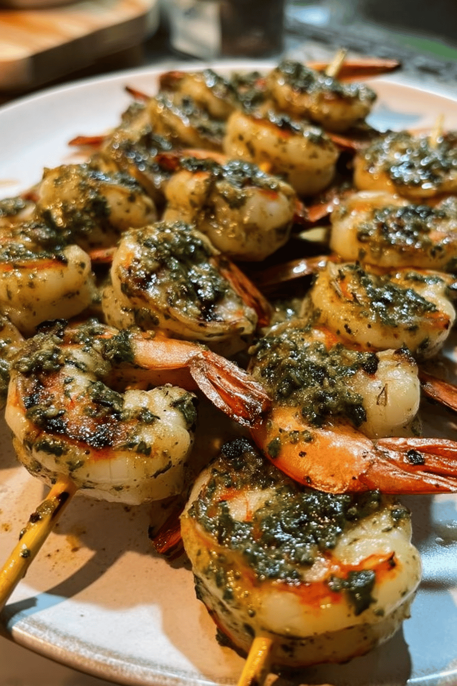 Grilled Chimichurri Shrimp Skewers