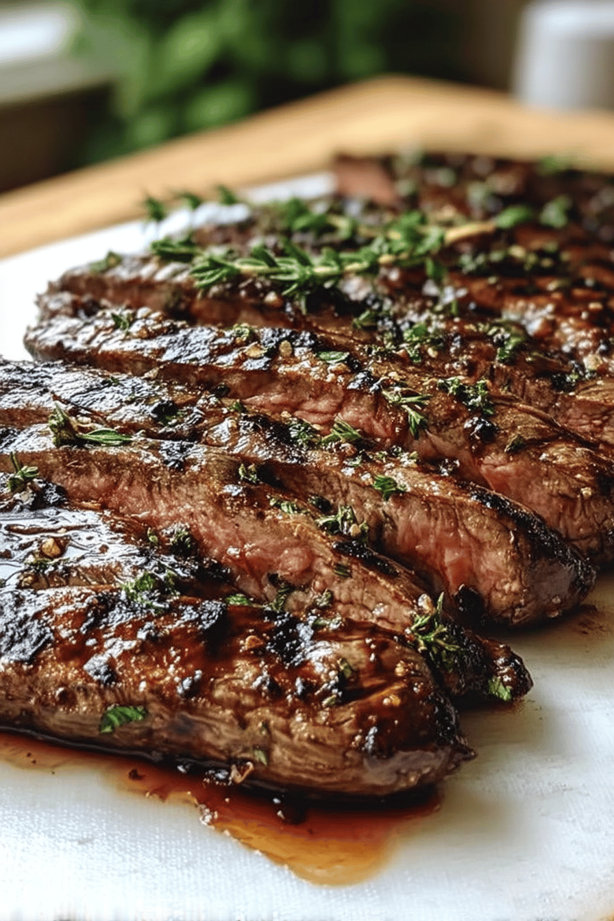 Grilled Flank Steak with Balsamic Soy Marinade